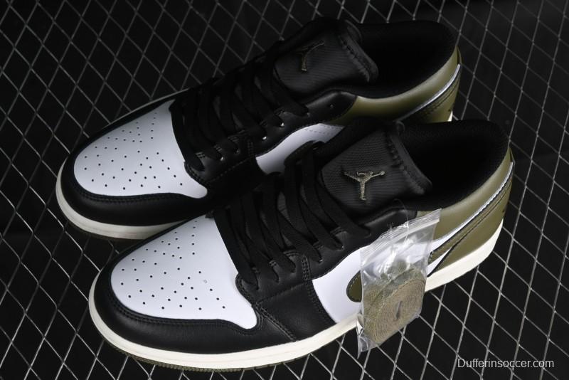 Nike Air Jordan 1 Low "Medium Olive" Retro Casual Sneakers - 553558-092