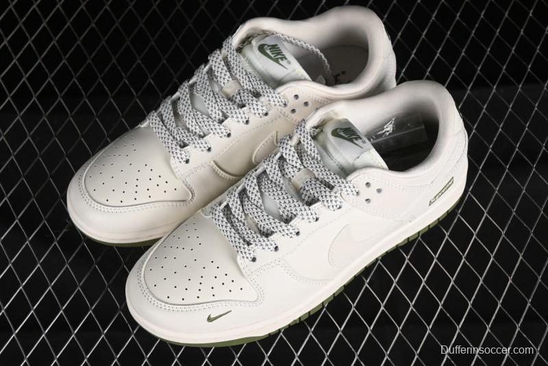 Nike SB Dunk Low Supreme Collaboration - Classic Beige Green Anniversary High-End Custom Low-Top Casual Skate Shoes - XX8888-002