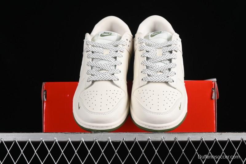 Nike SB Dunk Low Supreme Collaboration - Classic Beige Green Anniversary High-End Custom Low-Top Casual Skate Shoes - XX8888-002