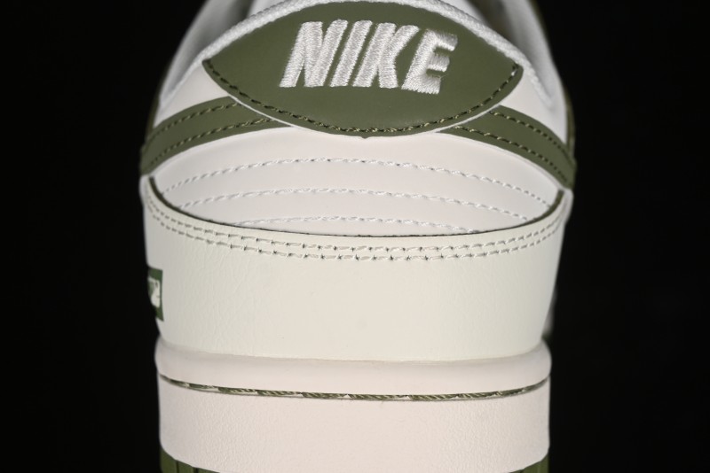 Nike SB Dunk Low Supreme Collaboration - Off White Dark Green Check Anniversary High-End Custom Low-Top Casual Skate Shoes - DQ1098-393