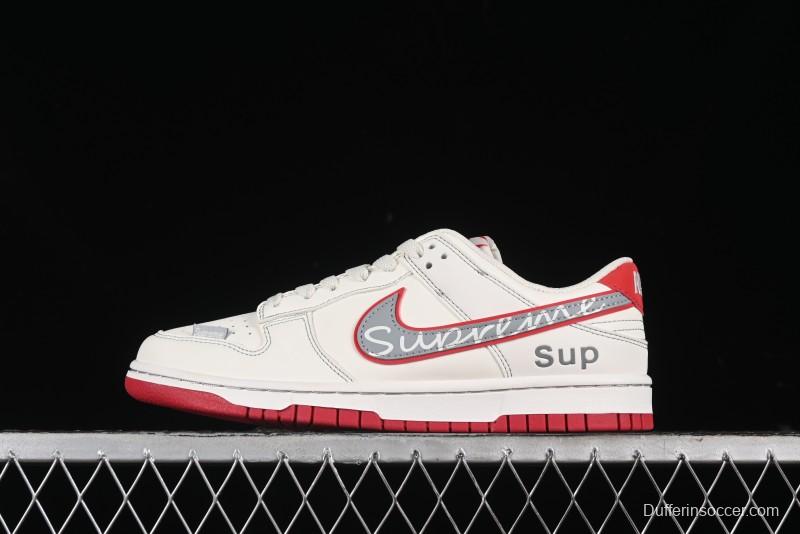 Nike SB Dunk Low SUP Collaboration - Signature Grey Check Anniversary High-End Custom Low-Top Casual Skate Shoes DJ2024-030