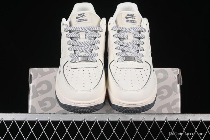 Nike Air Force 1 '07 Low Supreme The North Face Collaboration - Beige Grey Low-Top Casual Sneakers - XZ1996-710