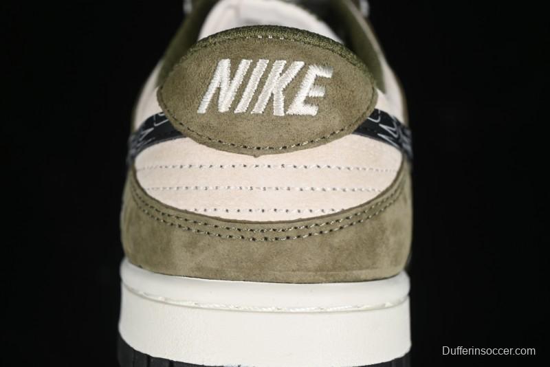 Nike SB Dunk Low UN Phantom Military Green Black Swoosh Anniversary Custom Low-Top Casual Skate Shoes - DJ2024-037