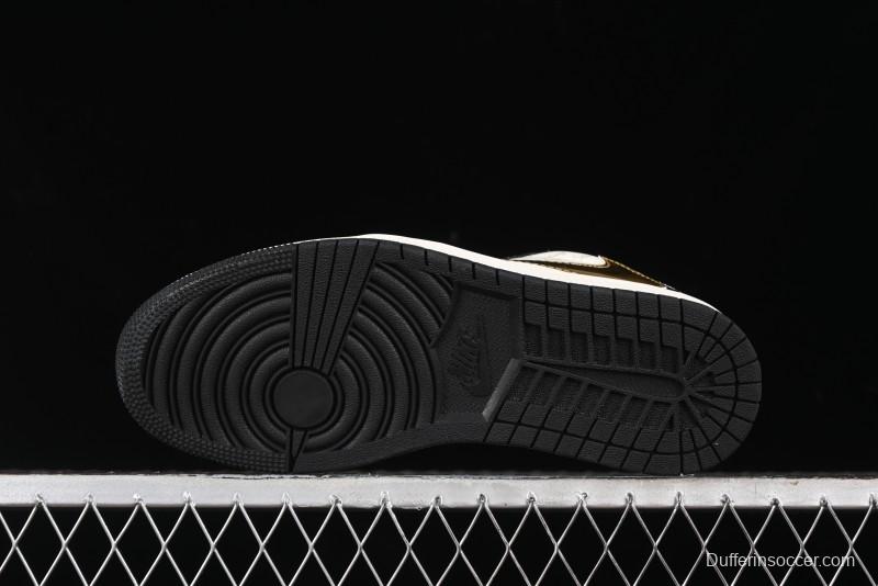 Nike Travis Scott x Fragment Design x Air Jordan 1 Low OG SP AJ1 Retro Sneakers with Dragon Scale Swoosh - XY2688-112