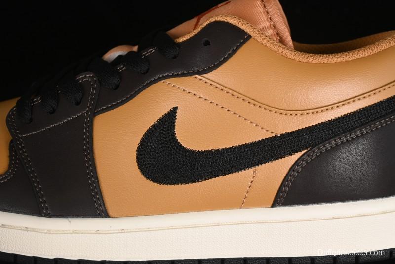 Nike Air Jordan 1 Low Flax/Baroque Brown Casual Basketball Shoes - HQ3603-201