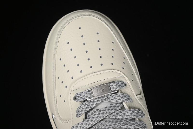Nike Air Force 1 '07 Mid Casual Sneakers in Light Grey with 3M Reflective Details and Crystal Outsole - XL0236-232
