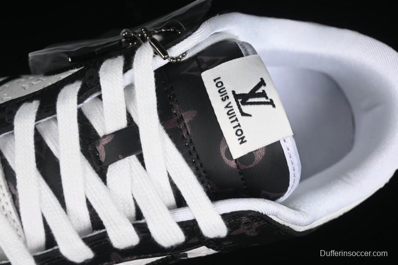 Nike SB Dunk Low LV Collaboration - Embossed White Black Print Anniversary High-End Custom Low-Top Casual Sneakers - DQ1098-361