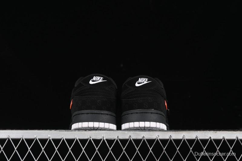 Nike SB Dunk Low Gucci Collaboration Dark Floral Pattern Anniversary Custom Low-Top Casual Sneakers - FC1688-140
