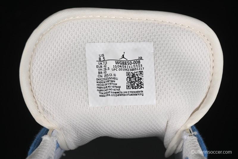 Nike Air Jordan 1 Low LV Collaboration - Light Blue Print Retro Basketball Shoes - WG8850-008