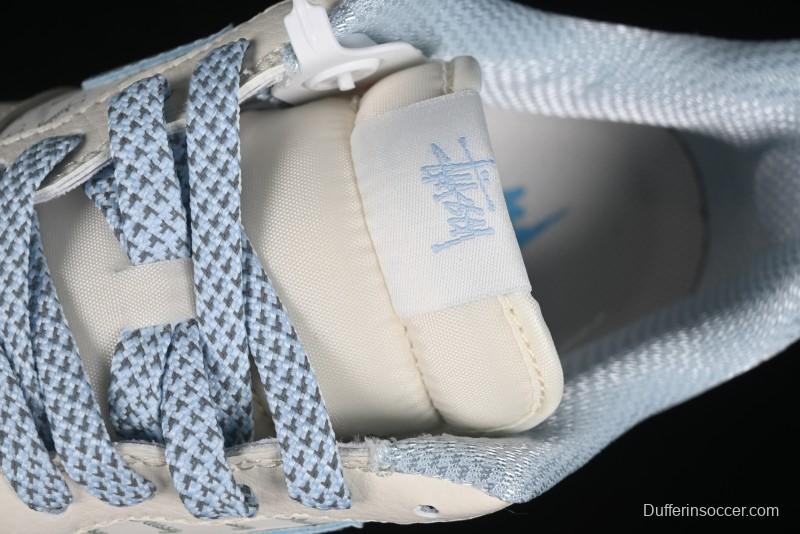 Nike Air Force 1 '07 Low Stussy Collaboration - Off White Elegant Blue Low-Top Casual Sneakers - XZ3328-002
