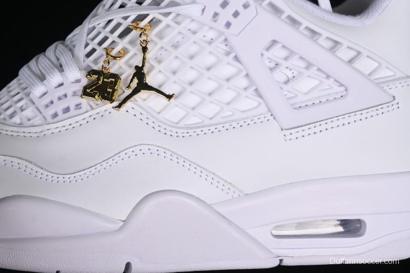 Nike Air Jordan 4 Retro Basketball Shoes with Net Design - FV7251-107