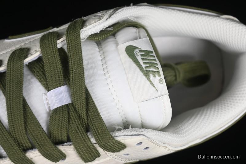 Nike SB Dunk Low Supreme Collaboration - Double Swoosh Beige Dark Green Anniversary High-End Custom Low-Top Casual Skate Shoes - XX2025-689