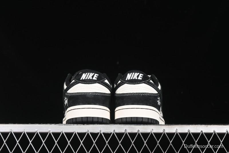 Nike SB Dunk Low Stussy Collaboration - Black Wukong Anniversary High-End Custom Low-Top Casual Sneakers - XX2025-555
