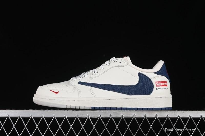 Nike Travis Scott x Fragment Design x Air Jordan 1 Low OG SP AJ1 Supreme Collaboration - JH6088-608