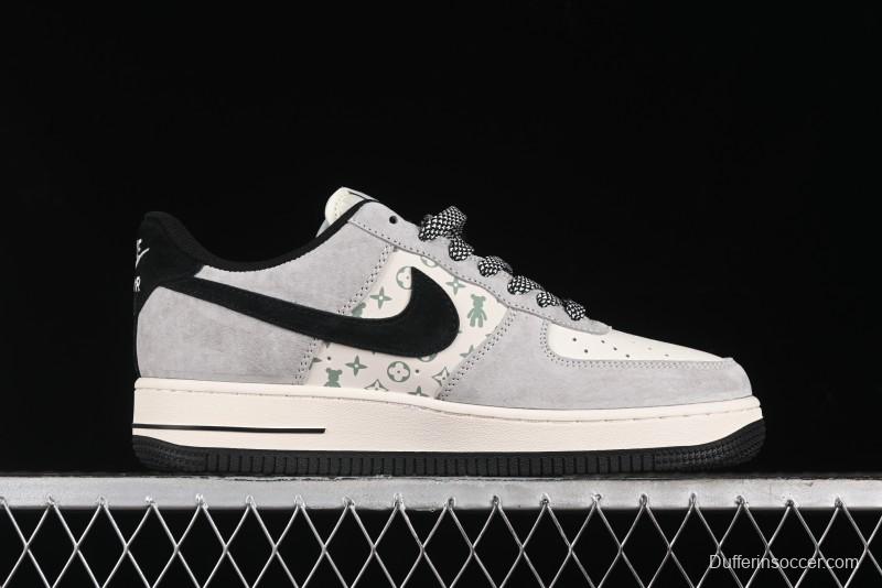 Nike Air Force 1 '07 Low Violent Bear Collaboration - Grey Black Print Low-Top Casual Sneakers - SJ9188-002