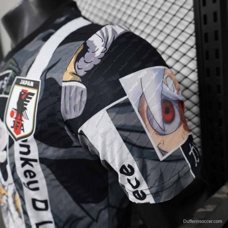 Player Version 2025 Japan National Team Black with One Piece Gear 5 Luffy Design Jersey