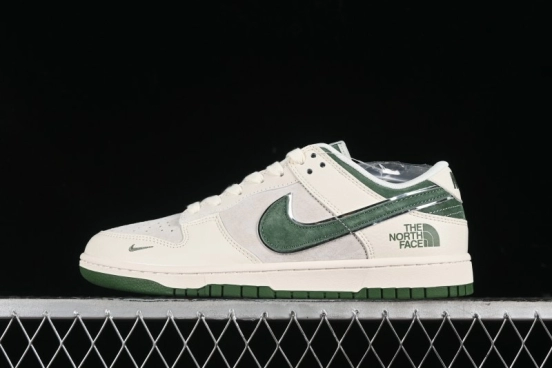Nike SB Dunk Low The North Face Collaboration - Pig Leather Green Swoosh Anniversary Custom Low-Top Casual Skate Shoes - DQ1098-511
