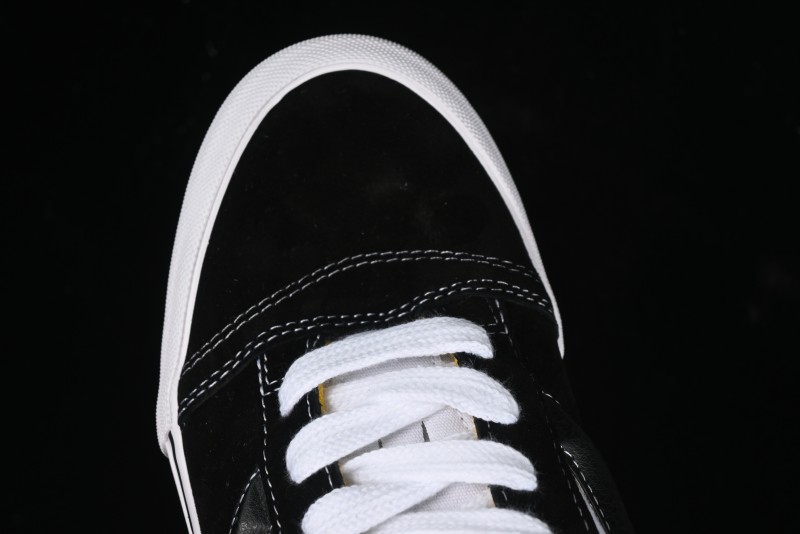 Vans Knu Skool Low-Top Retro Casual Vulcanized Slip-On Sneakers in Black White Yellow - VN000D6C6RJ