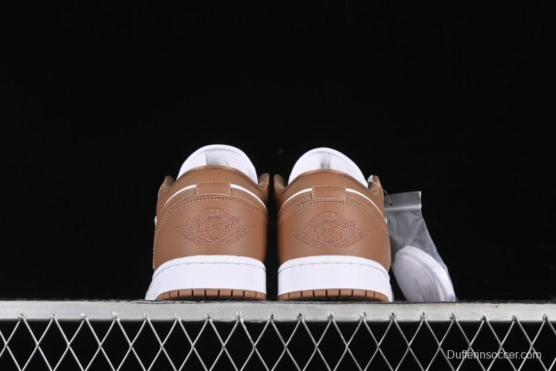 Nike Air Jordan 1 Low AJ1 White Tan Low-Top Casual Sneakers - DC0774-202