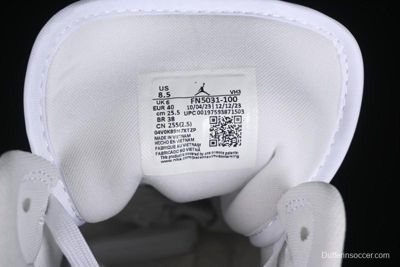 Nike Air Jordan 1 Mid Basketball Shoes Silver White - FN5031-100