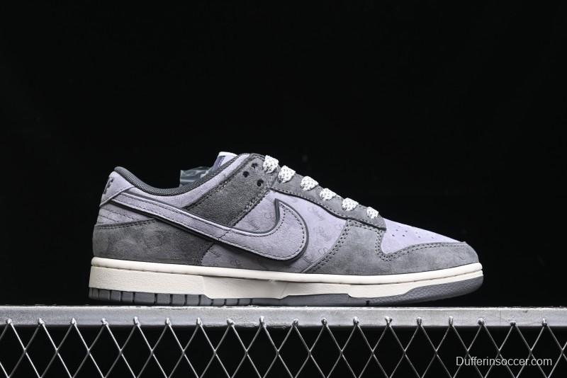 Nike SB Dunk Low Stussy Collaboration - Granite Grey Anniversary Custom Low-Top Casual Skate Shoes - XS1086-008
