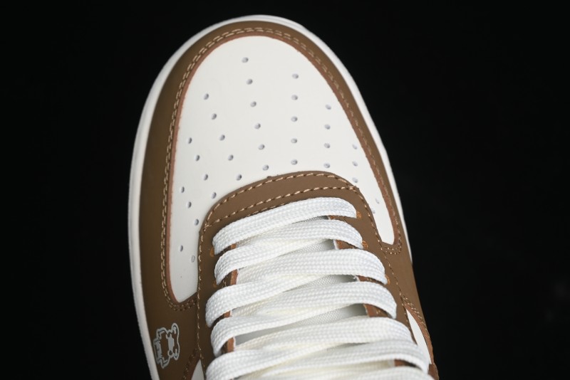 Nike Air Force 1 '07 Low Bape Collaboration - Brown Violent Bear Casual Sneakers - DF0188-013