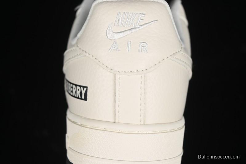 Nike Air Force 1 '07 Low Burberry Collaboration - White Black Check Low-Top Casual Sneakers - DF0180-005