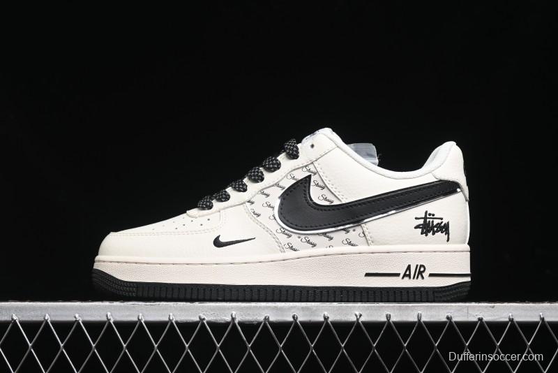 Nike Air Force 1 '07 Low Stussy Collaboration - Black Sail Metallic Silver - XZ3328-506