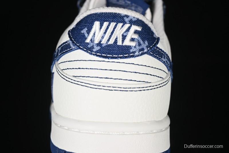 Nike SB Dunk Low MLB Collaboration - Denim Blue Swoosh Anniversary Customized Low-Top Casual Sneakers - DJ2024-044
