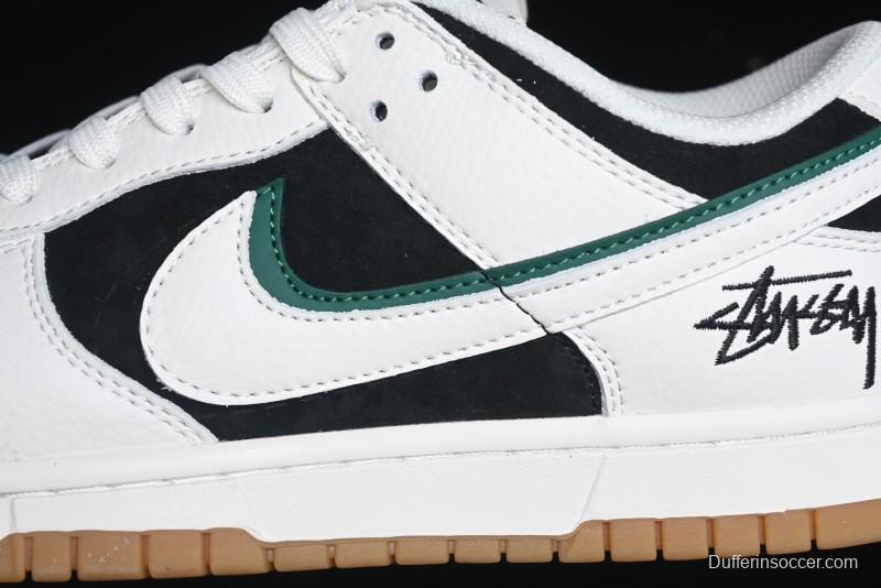 Nike SB Dunk Low Stussy Collaboration - Double Shadow White Hook Anniversary High-End Custom Low-Top Casual Skate Shoes - SF1029-406