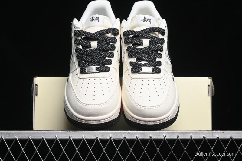 Nike Air Force 1 '07 Low Stussy Collaboration - Black Sail Metallic Silver - XZ3328-506