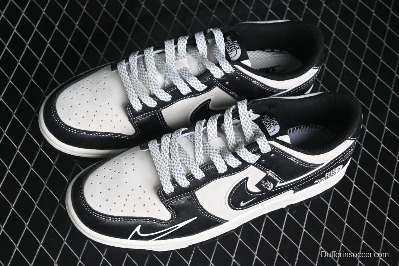 Nike SB Dunk Low The North Face Series - High Gloss Black Swoosh Anniversary Custom Low-Top Casual Skate Shoes - DJ2024-047