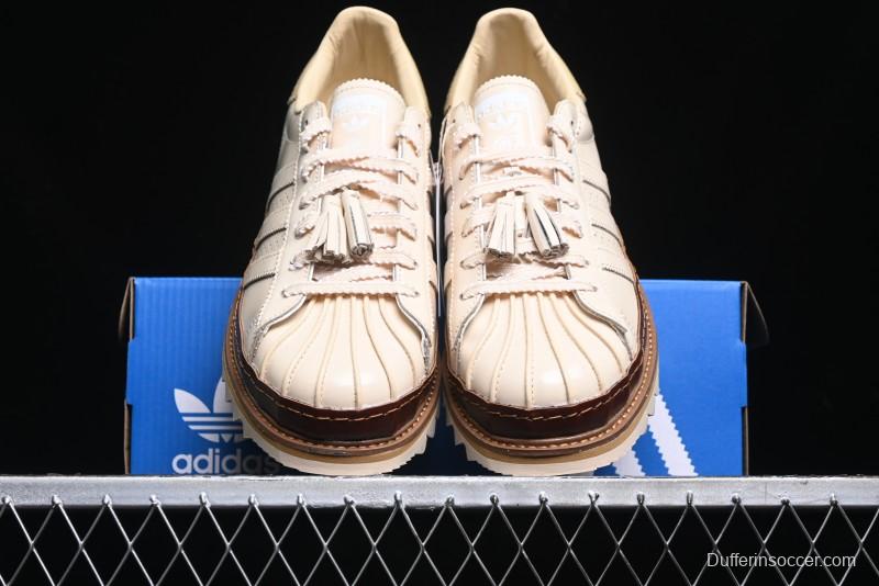 Adidas Superstar Clot Collaboration JQ6117 Preppy Style Shell Toe Casual Sneakers with Perforated Leather Upper - JQ6117