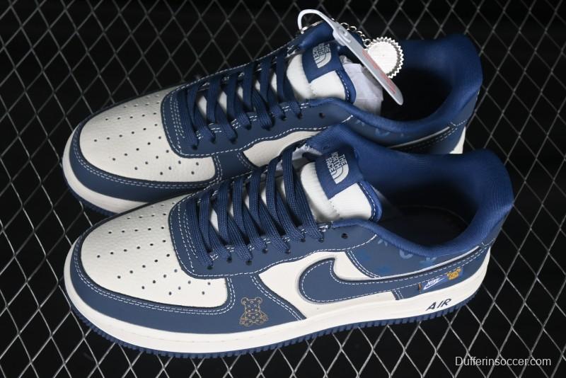 Nike Air Force 1 '07 Low Teddy Bear Collaboration Suede Blue Low-Top Casual Sneakers - KK1988-054