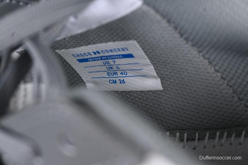 Choco Concert Leather Round Square Asymmetric Fashion Sneakers White Gray - AJE5