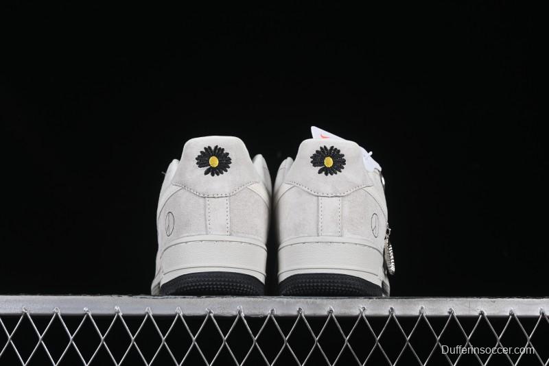 Nike Air Force 1 '07 Low Grey Pig Suede Graffiti Casual Sneakers - DF0188-035