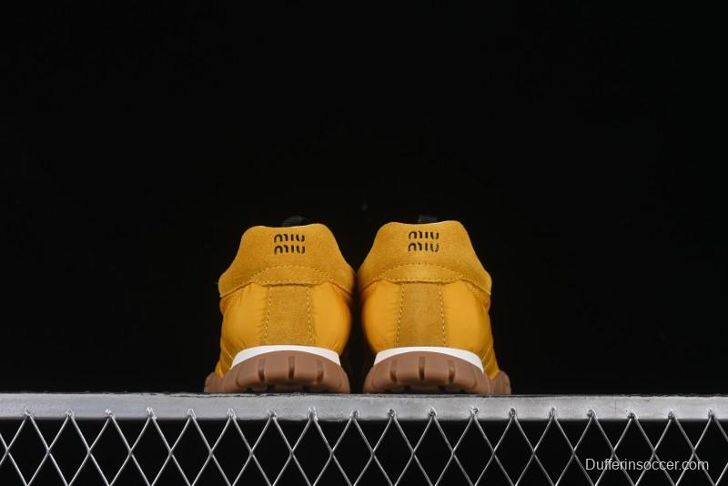 Miu Miu Suede Round Toe Lace-Up Women's Low-Top Casual Shoes - 99D4