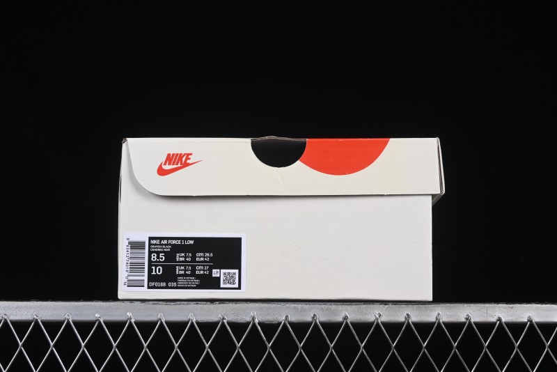Nike Air Force 1 '07 Low Grey Pig Suede Graffiti Casual Sneakers - DF0188-035