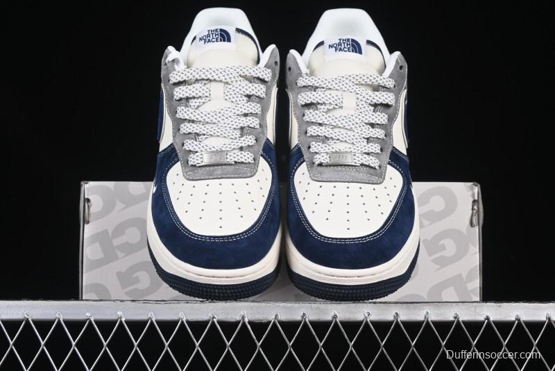 Nike Air Force 1 '07 Low The North Face Collaboration Beige Grey Navy Swoosh Casual Sneakers - XZ6188-975