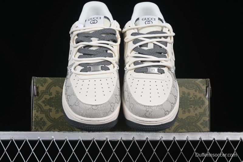 Nike Air Force 1 '07 Low Gucci Collaboration Smoke Gray Drawstring Casual Sneakers - SJ1198-105
