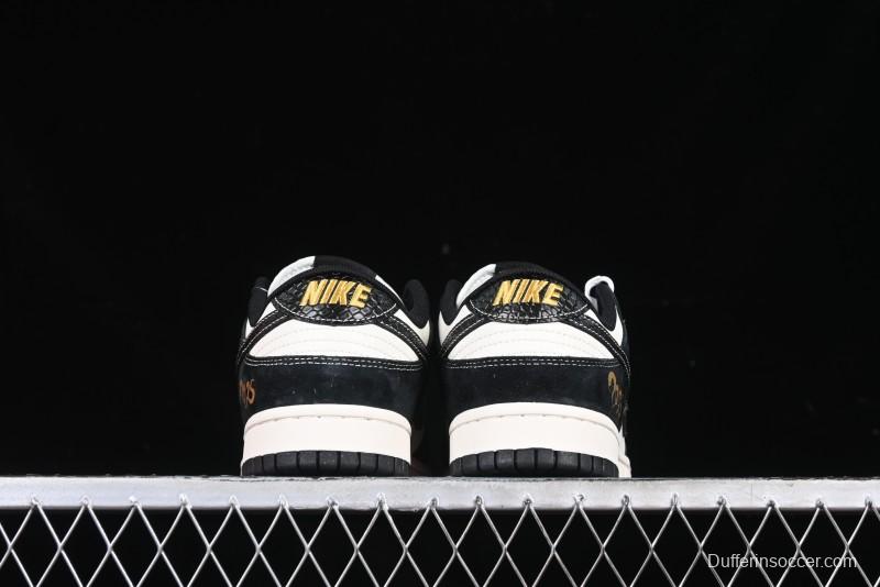 Nike SB Dunk Low Supreme Year of the Snake Limited Edition Black Snake Print Low-Top Casual Sneakers - XS1086-016