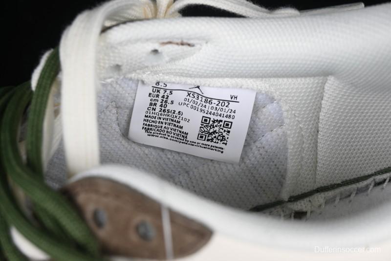 Nike Travis Scott x Fragment Design x Air Jordan 1 Low OG SP AJ1 Stussy Collaboration Suede Green Low Top Casual Sneakers - XS3186-202