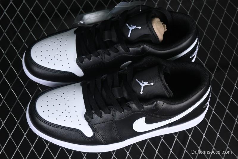 Nike Air Jordan 1 Low Retro Basketball Shoes in Black and White - 553558-043
