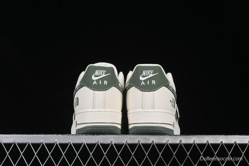 Nike Air Force 1 '07 Low The North Face Collaboration Beige Green Mini Swoosh Casual Sneakers - KK1988-043