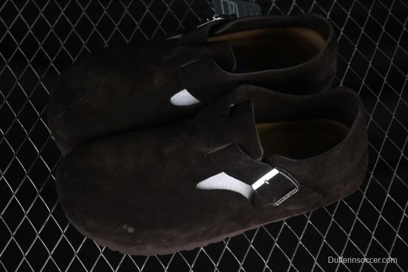 Birkenstock London BS Unisex Slip-On Casual Shoes with Soft Suede Leather and Lambswool Insole - BS