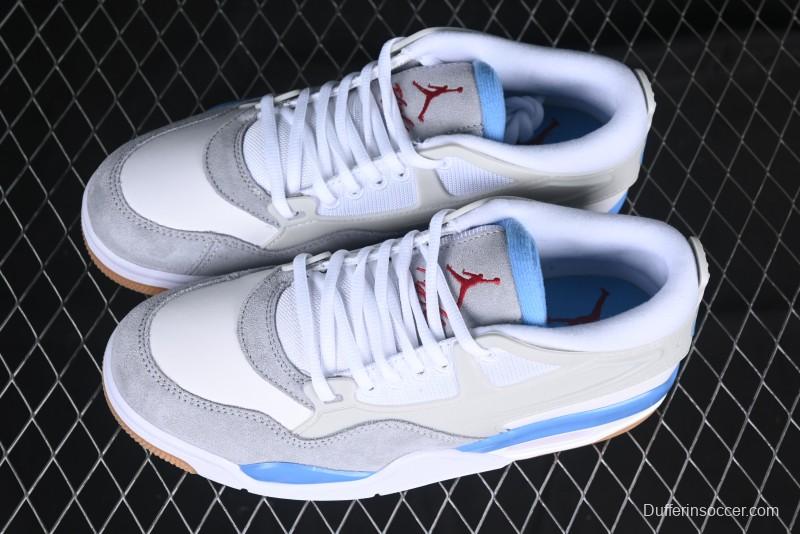 Nike Air Jordan 4 Remastered Retro Sneakers in White Blue - FQ7939-104