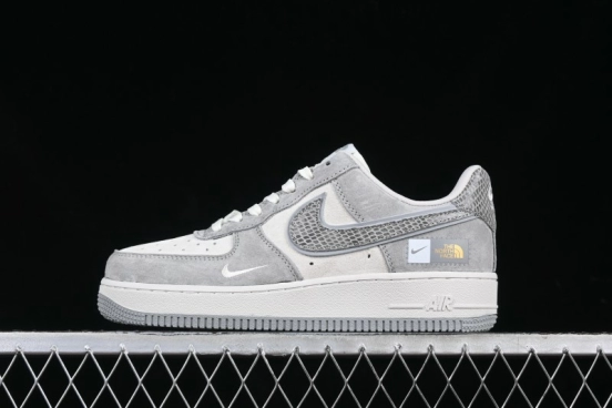 Nike Air Force 1'07 Low The North Face Collaboration Pig Grey Snake Print Low-Top Casual Sneakers - DF0188-027