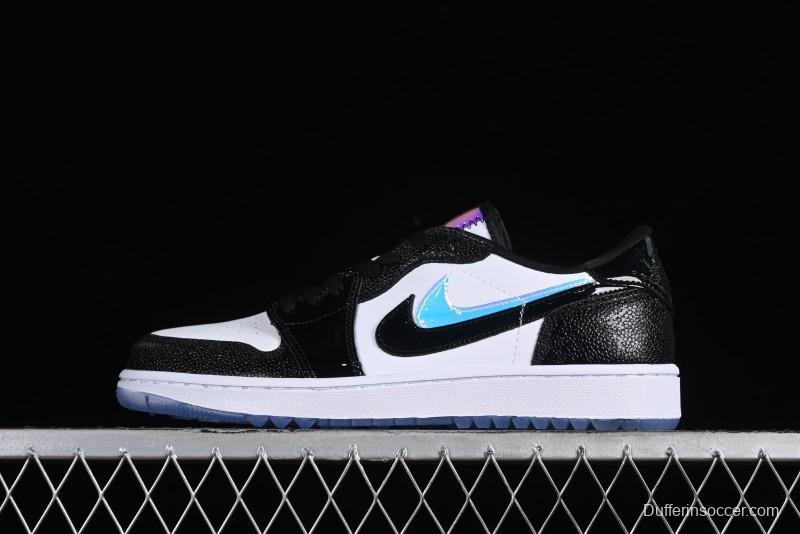 Nike Air Jordan 1 Low Golf AJ1 Retro Golf Shoes with Laser Patent Leather and Double Hook Design - FZ4159-100