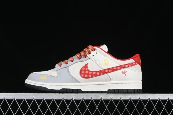Nike SB Dunk Low Year of the Snake Series Monogram Red Swoosh Anniversary Custom Low-Top Casual Skate Shoes - DJ2024-081