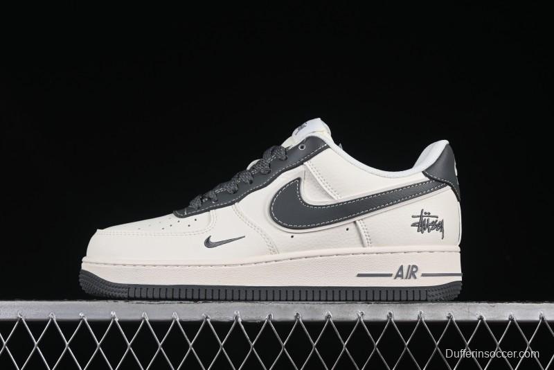 Nike Air Force 1 '07 Low Stussy Collaboration Granite Grey Low-Top Casual Sneakers - XZ6188-226